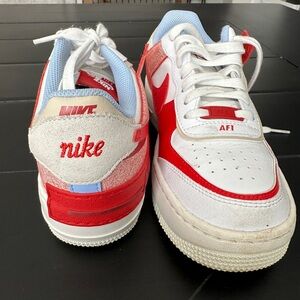 Nike Women’s Red and White Sneakers